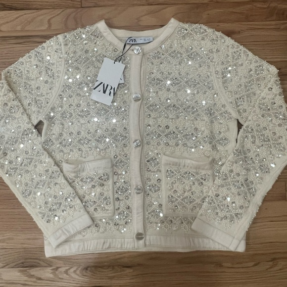 Zara beaded knit cardigan - Picture 3 of 10